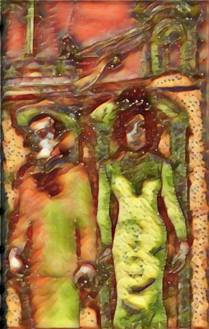 Couple infernal - Peinture - John le Barree