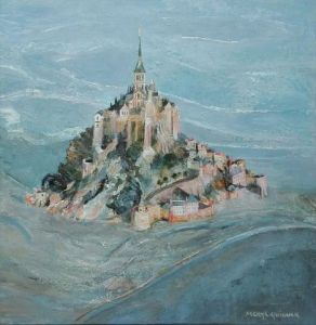 Peinture de Meryl QUIGUER: Le Mont, vue du ciel