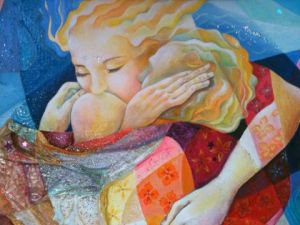 Peinture de Catherine Cisinski Catski: Baiser comme Klimt