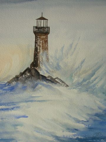 L'artiste Jacques Masclet  - tempête en mer
