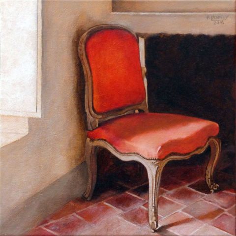 Intérieur N°60 The Red Chair - Peinture - Patrice Lannoy