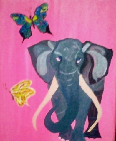 Elephant - Peinture - Clotilde Pellegrin