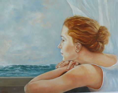 La rêveuse - Peinture - Chantal Eberle