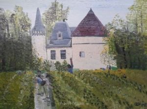 Peinture de oeilme: chateau vignes 
