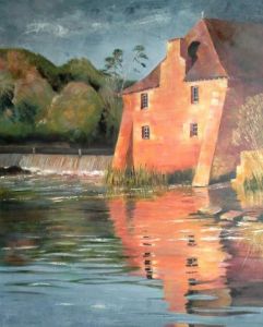 Peinture de Meryl QUIGUER: Soirée au Moulin du Boël