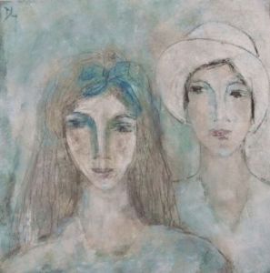 Peinture de Denise Louin-Lecoeur: Les filles du bord de mer