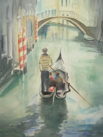 L'artiste Jacques Masclet  - Crepuscule à Venise