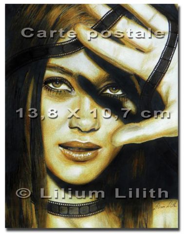L'artiste Lilium Lilith - Carte postale. Portrait de Marion Cotillard L'artiste Lilium Lilith - Carte postale. Portrait de Marion Cotillard