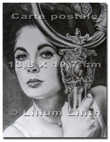 L'artiste Lilium Lilith - Carte postale. Portrait d'Elizabeth Taylor