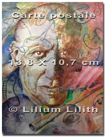 L'artiste Lilium Lilith - Carte postale. Portrait de Pablo Picasso