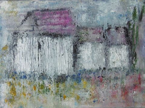 A travers le fenêtre - Peinture - Denise Louin-Lecoeur