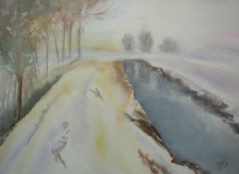 Au coeur de l'hiver - Peinture - Jacques Masclet 