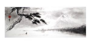 Voir cette oeuvre de encre-zen: au loin, le mont Fuji