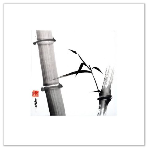 L'artiste encre-zen - carré zen bambous