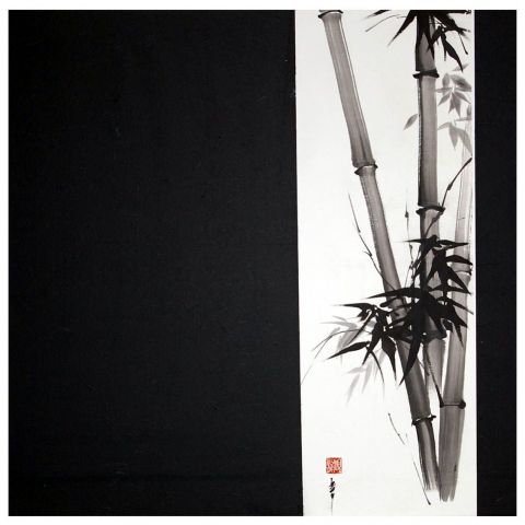 L'artiste encre-zen - bambous décentrés L'artiste encre-zen - bambous décentrés