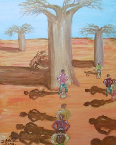 Climat:baobabs - Peinture - LAFFITTE Jacky