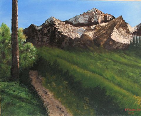 L'artiste P-P Blancher - Chemin dans la montagne