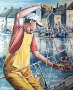 Peinture de Catherine VALETTE: Retour de pêche 