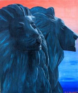 Voir cette oeuvre de P-P Blancher: Deux lions gardiens