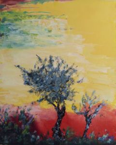 Peinture de Christian Bligny: Les arbres bleus 2