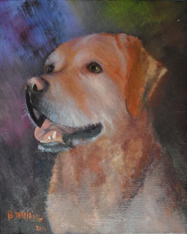 L'artiste bernard delalaing - portrait de chien