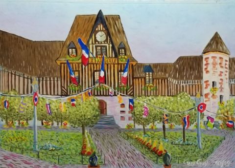 Mairie Deauville 14 Juillet 1999 - Peinture - GuyGuy
