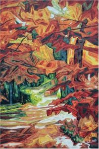 Peinture de Gerard SERVAIS: feu de l'automne
