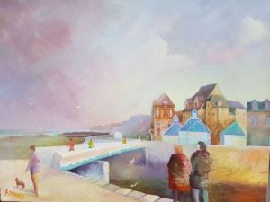 Voir cette oeuvre de bernard delalaing: balade sur la digue de Wimereux