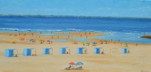 Peinture de christian riado: la plage de soulac