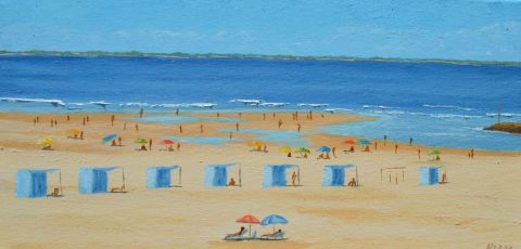 la plage de soulac - Peinture - christian riado