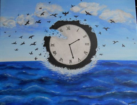 le temps s'envole - Peinture - isabelle dhondt