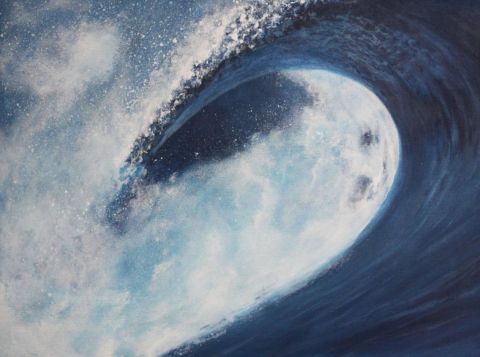 L'artiste David Quant peintures marines - tableau mer - Vague (Acrylique, 30x40 cm)  