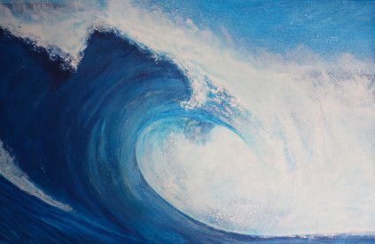 L'artiste David Quant peintures marines - tableau mer -  Houle (Acrylique sur toile, 2019)
