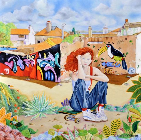 L'artiste martine alison - A Lisbonne les murs parlent L'artiste martine alison - A Lisbonne les murs parlent