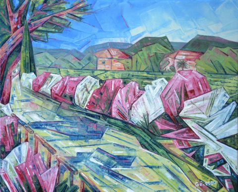 L'artiste Gerard SERVAIS - Lauriers près de Bormes Les Mimosas