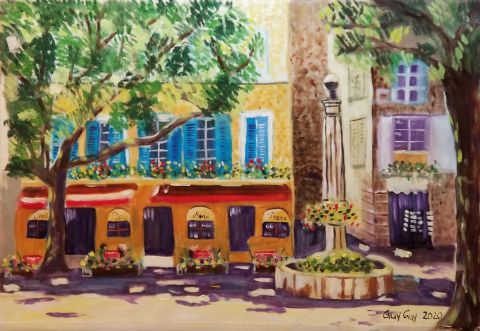 Place village provence - Peinture - GuyGuy