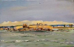 Peinture de gilles clairin : Le fort-bloqué vu de la mer