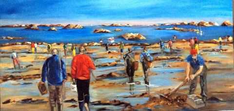 pêcheurs - Peinture - gilles clairin 