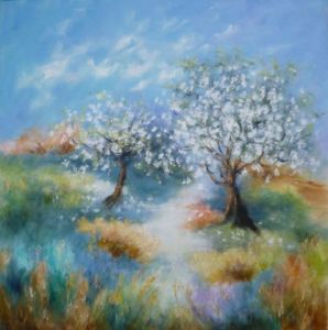 Peinture de LYN LENORMAND: Les cerisiers