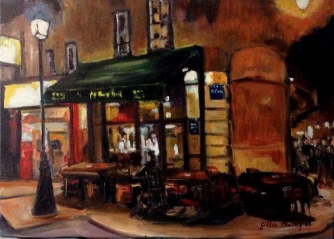 bar la nuit - Peinture - gilles clairin bar la nuit - Peinture - gilles clairin