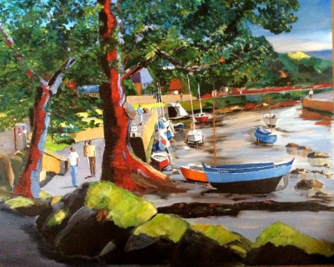 L'artiste gilles clairin  - Pont-Aven,les arbres rouges