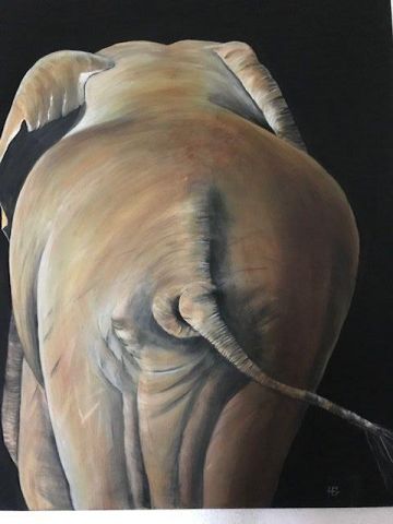 L'artiste Helene GAUTHIER - elephant de dos
