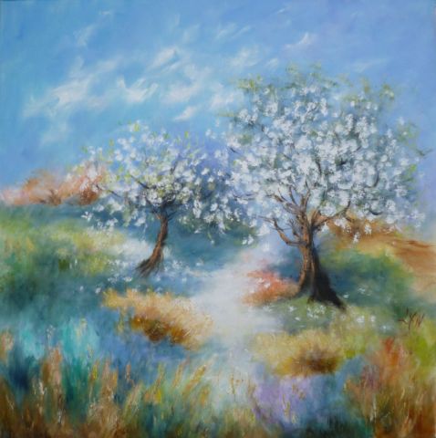 Les cerisiers - Peinture - LYN LENORMAND