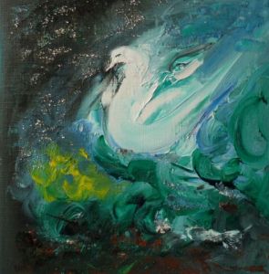 Peinture de LYN LENORMAND: Au coeur de la forêt