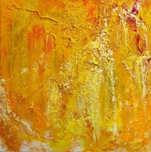 Peinture de jean pierre MALLET: Abstraction colorée en jaune