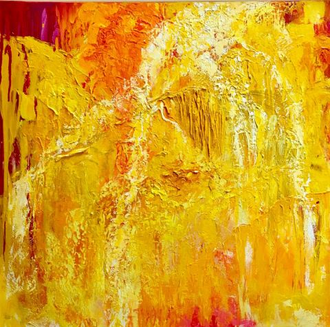 Abstraction colorée jaune - Peinture - jean pierre MALLET