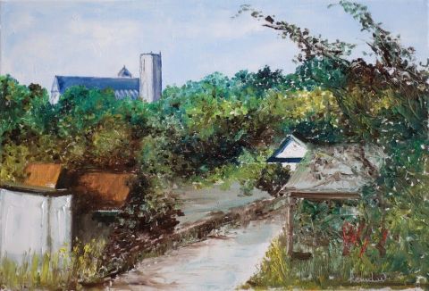 Marais de Bourges 3 - Peinture - Jean-Pierre Henichart