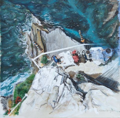 L'artiste Leboulanger - Suspendus au dessus d'un Grouin du grand sud L'artiste Leboulanger - Suspendus au dessus d'un Grouin du grand sud