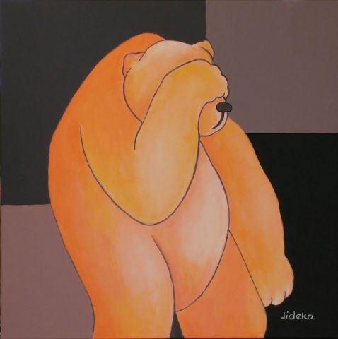 Ours dépressif - Peinture - Jideka