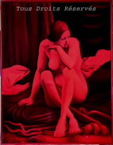 Nu Rouge - Peinture - Jean Paul COUCKE